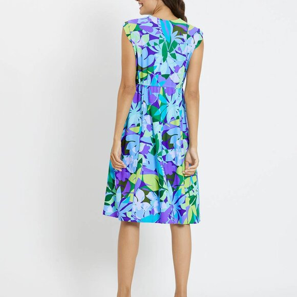 Jude Connally Tess midi dress in Kaleidoscope Iris Floral (Medium) - Picture 2 of 9